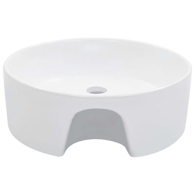 vidaXL Wash Basin with Overflow 36x13 cm Ceramic White