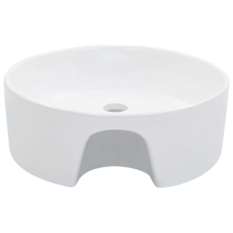 vidaXL Wash Basin with Overflow 36x13 cm Ceramic White