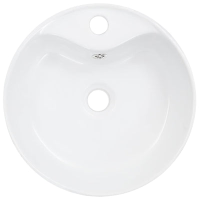 vidaXL Wash Basin with Overflow 36x13 cm Ceramic White