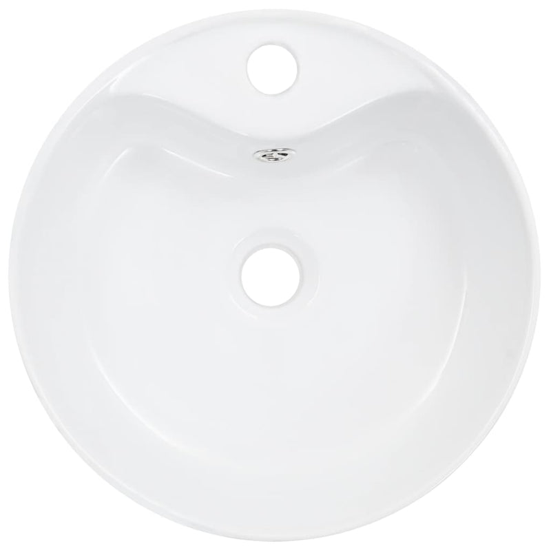 vidaXL Wash Basin with Overflow 36x13 cm Ceramic White