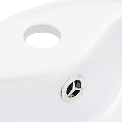 vidaXL Wash Basin with Overflow 36x13 cm Ceramic White