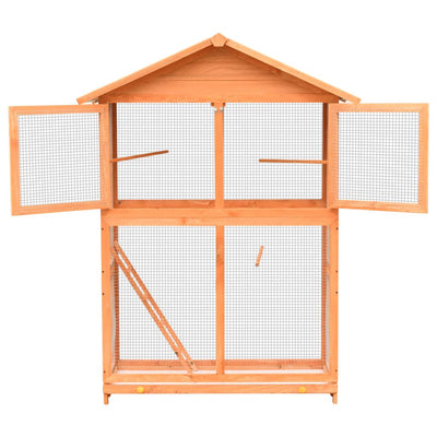 vidaXL Bird Cage Solid Pine & Fir Wood 125.5x59.5x164 cm