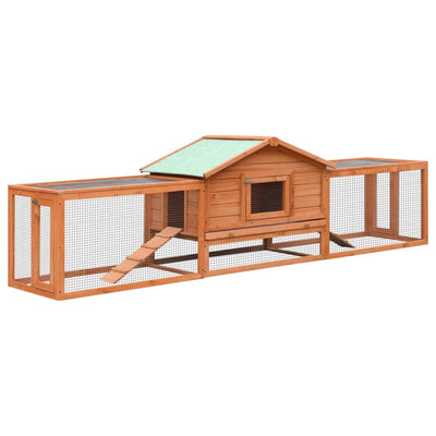 vidaXL Rabbit Hutch Solid Pine & Fir Wood 310x70x87 cm