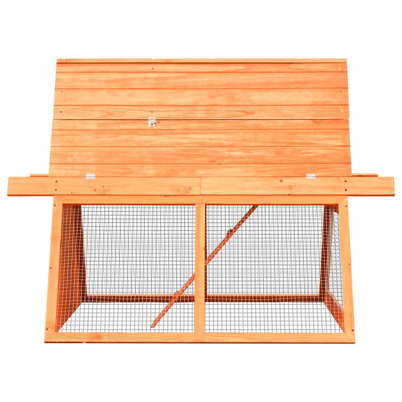 vidaXL Rabbit Hutch Solid Pine & Fir Wood 152x128x108 cm