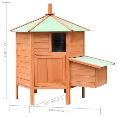 vidaXL Chicken Cage Solid Pine & Fir Wood 126x117x125 cm
