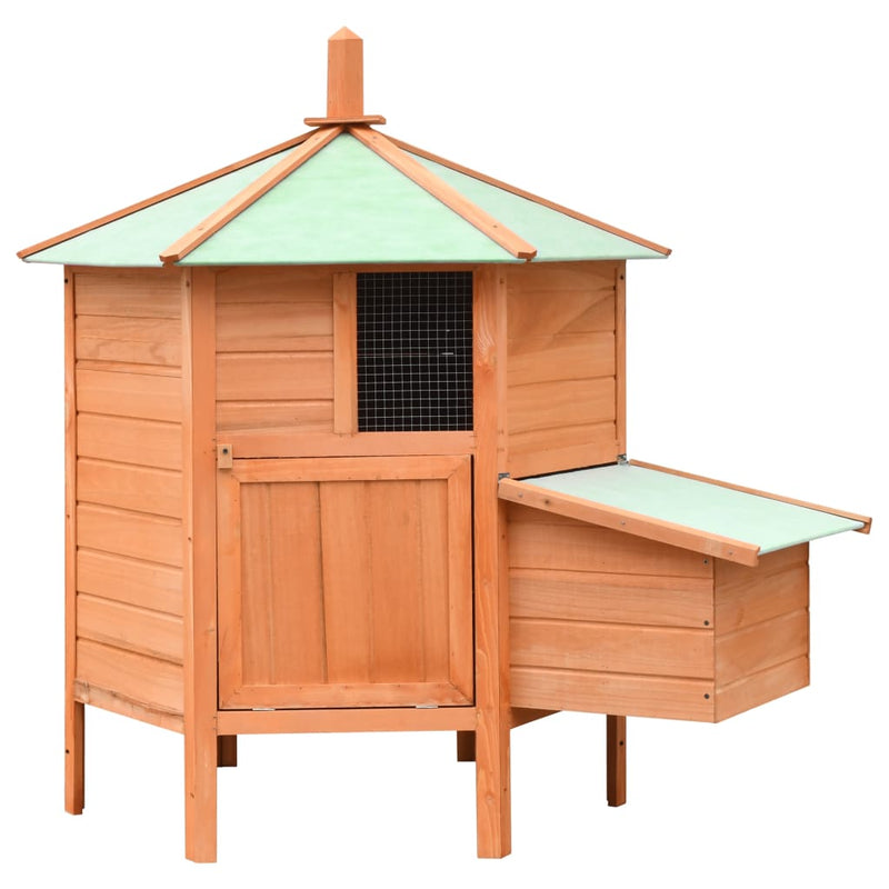 vidaXL Chicken Cage Solid Pine & Fir Wood 126x117x125 cm