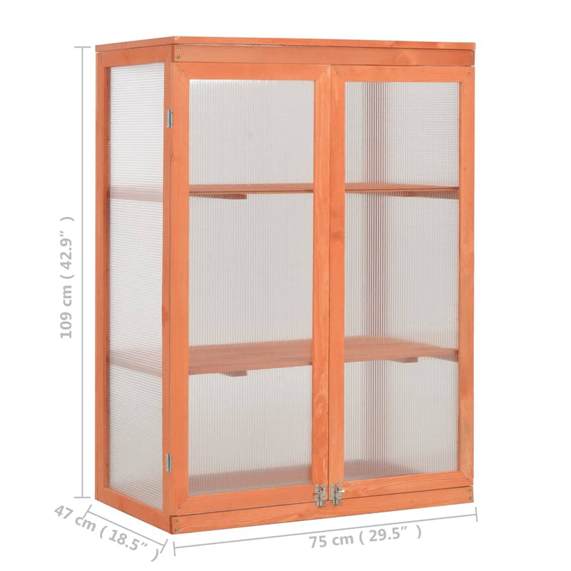 vidaXL Greenhouse Wood 75x47x109 cm