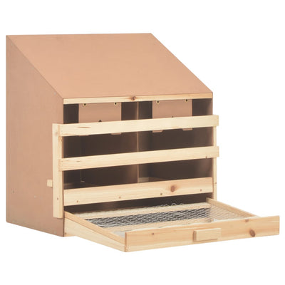 vidaXL Chicken Laying Nest 2 Compartments 63x40x65 cm Solid Pine Wood