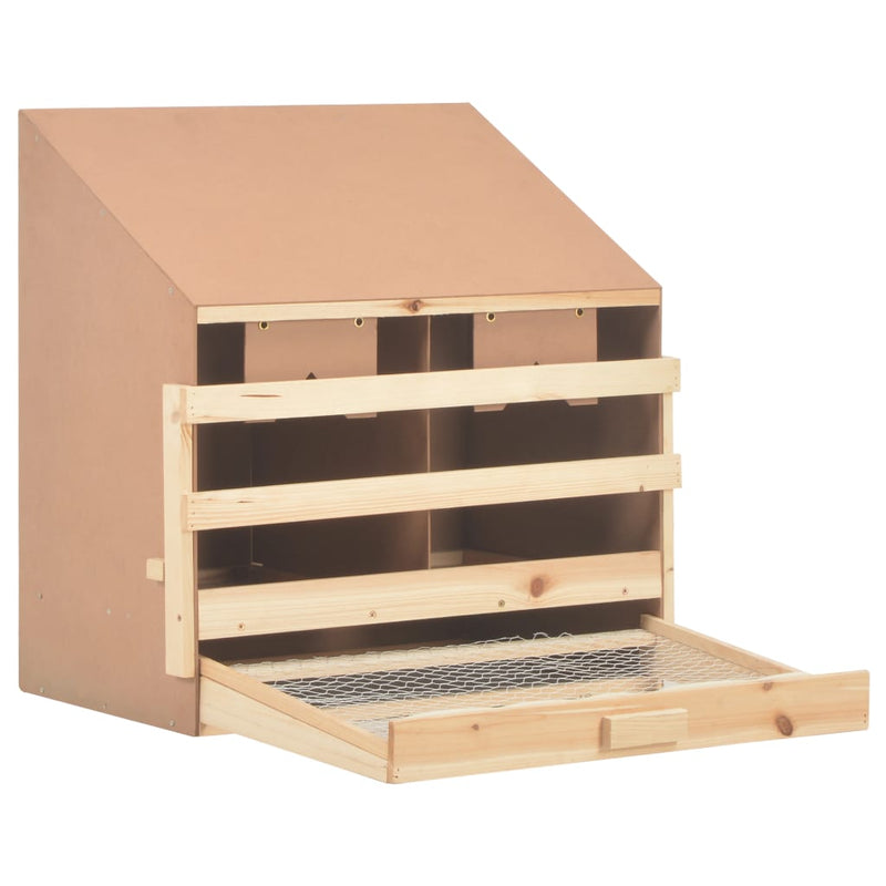 vidaXL Chicken Laying Nest 2 Compartments 63x40x65 cm Solid Pine Wood