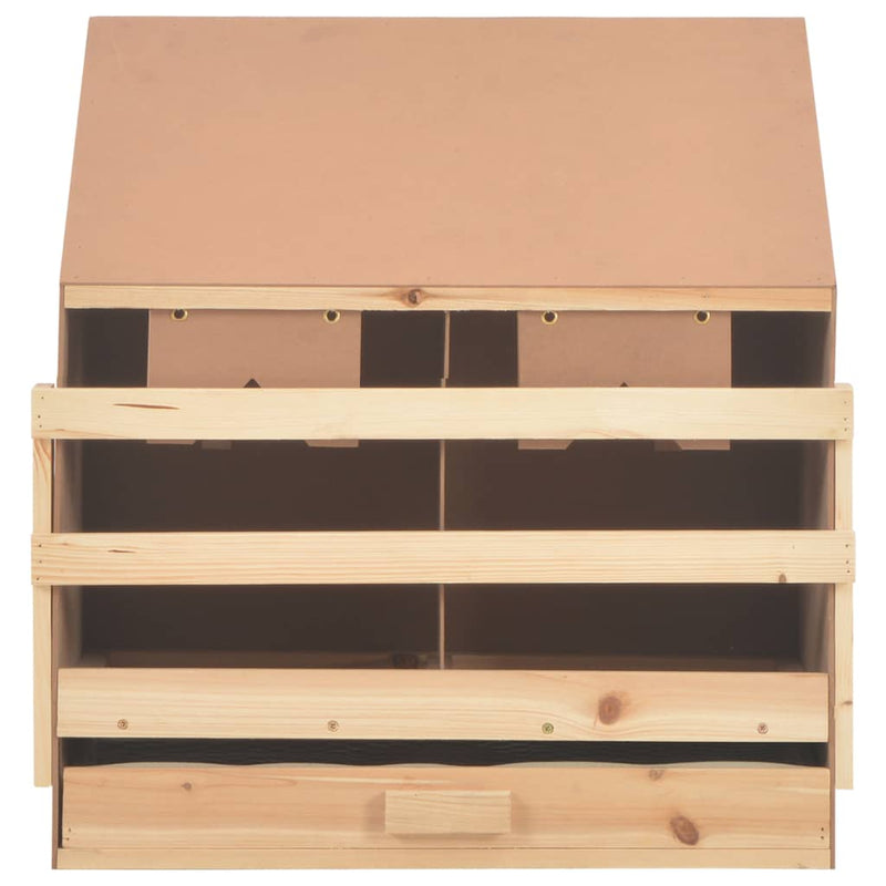 vidaXL Chicken Laying Nest 2 Compartments 63x40x65 cm Solid Pine Wood