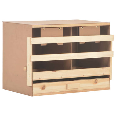 vidaXL Chicken Laying Nest 2 Compartments 63x40x45 cm Solid Pine Wood