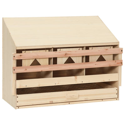vidaXL Chicken Laying Nest 3 Compartments 72x33x54 cm Solid Pine Wood