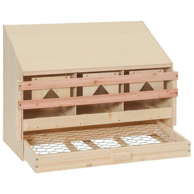 vidaXL Chicken Laying Nest 3 Compartments 72x33x54 cm Solid Pine Wood
