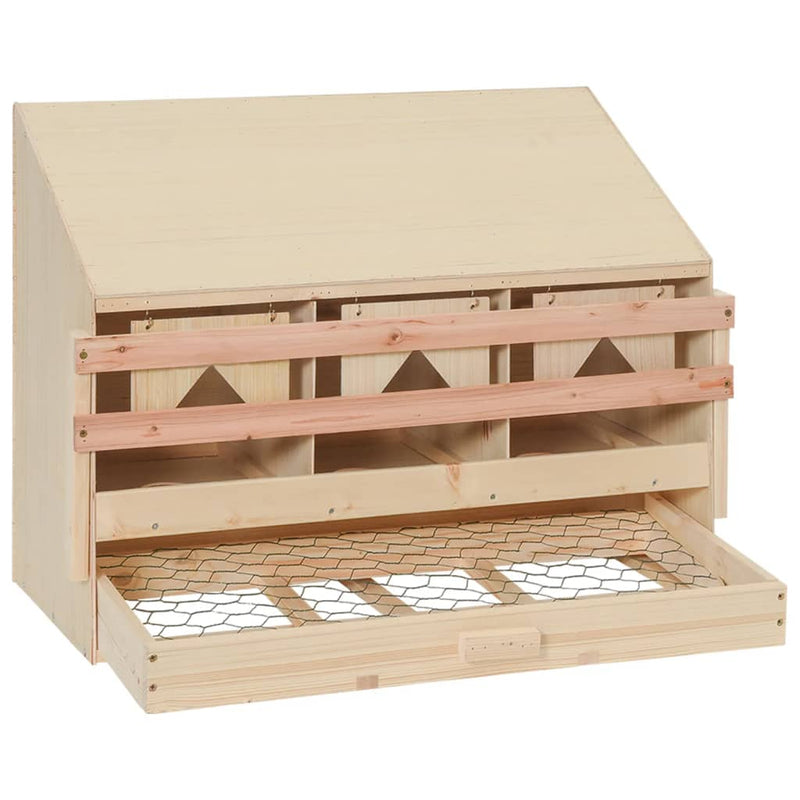 vidaXL Chicken Laying Nest 3 Compartments 72x33x54 cm Solid Pine Wood