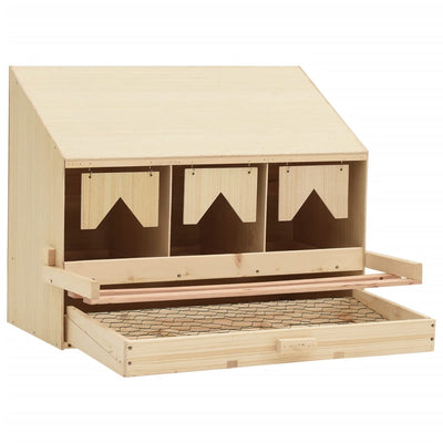 vidaXL Chicken Laying Nest 3 Compartments 72x33x54 cm Solid Pine Wood