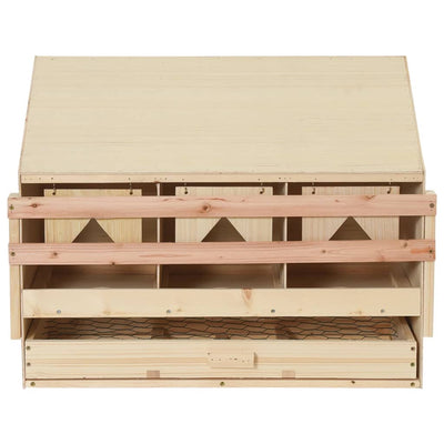 vidaXL Chicken Laying Nest 3 Compartments 72x33x54 cm Solid Pine Wood