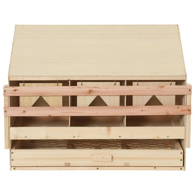 vidaXL Chicken Laying Nest 3 Compartments 72x33x54 cm Solid Pine Wood
