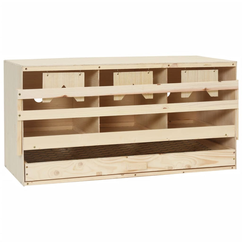 vidaXL Chicken Laying Nest 3 Compartments 72x33x38 cm Solid Pine Wood