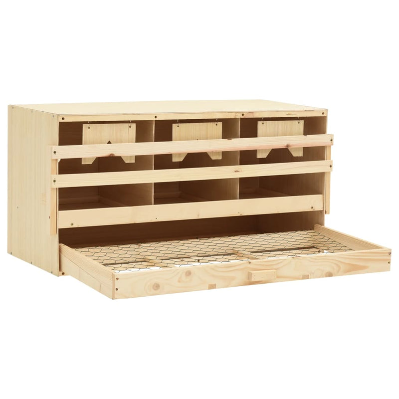 vidaXL Chicken Laying Nest 3 Compartments 72x33x38 cm Solid Pine Wood
