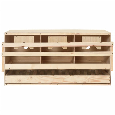 vidaXL Chicken Laying Nest 3 Compartments 72x33x38 cm Solid Pine Wood