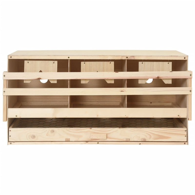 vidaXL Chicken Laying Nest 3 Compartments 72x33x38 cm Solid Pine Wood