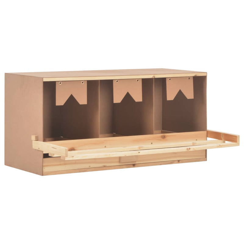 vidaXL Chicken Laying Nest 3 Compartments 96x40x45 cm Solid Pine Wood