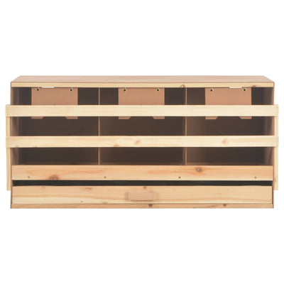 vidaXL Chicken Laying Nest 3 Compartments 96x40x45 cm Solid Pine Wood