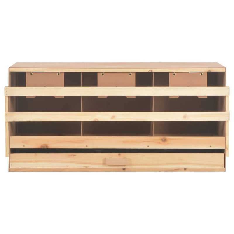 vidaXL Chicken Laying Nest 3 Compartments 96x40x45 cm Solid Pine Wood