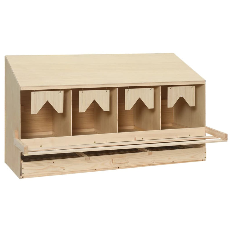 vidaXL Chicken Laying Nest 4 Compartments 106x40x59 cm Solid Pine Wood