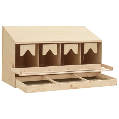 vidaXL Chicken Laying Nest 4 Compartments 106x40x59 cm Solid Pine Wood