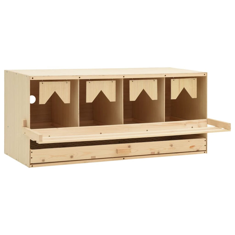vidaXL Chicken Laying Nest 4 Compartments 106x40x45 cm Solid Pine Wood