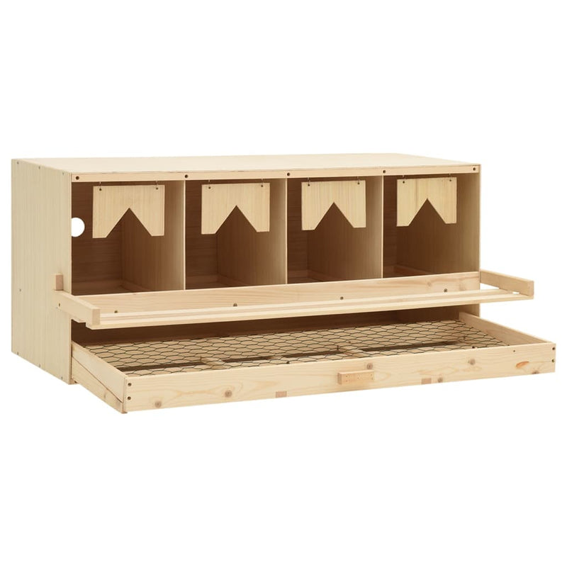 vidaXL Chicken Laying Nest 4 Compartments 106x40x45 cm Solid Pine Wood
