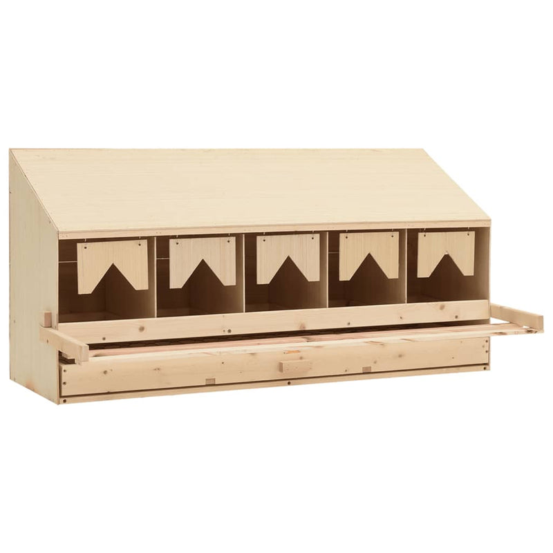 vidaXL Chicken Laying Nest 5 Compartments 117x33x54 cm Solid Pine Wood
