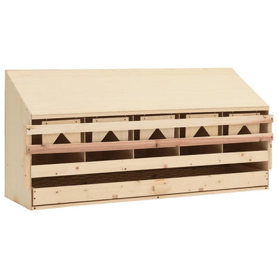 vidaXL Chicken Laying Nest 5 Compartments 117x33x54 cm Solid Pine Wood