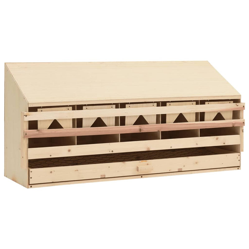 vidaXL Chicken Laying Nest 5 Compartments 117x33x54 cm Solid Pine Wood