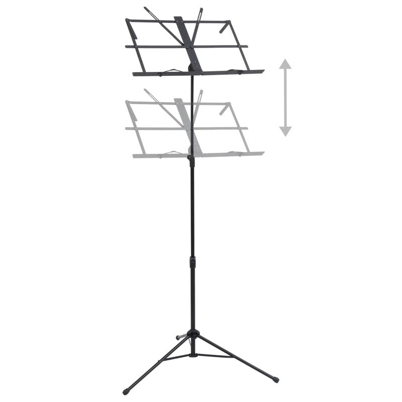 vidaXL Music Book Stand Black Steel