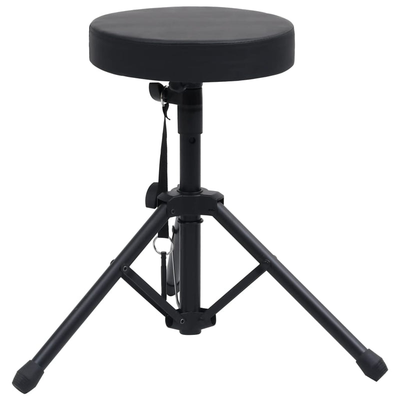 vidaXL Adjustable Drum Stool Black Round