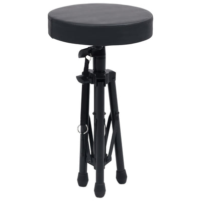 vidaXL Adjustable Drum Stool Black Round