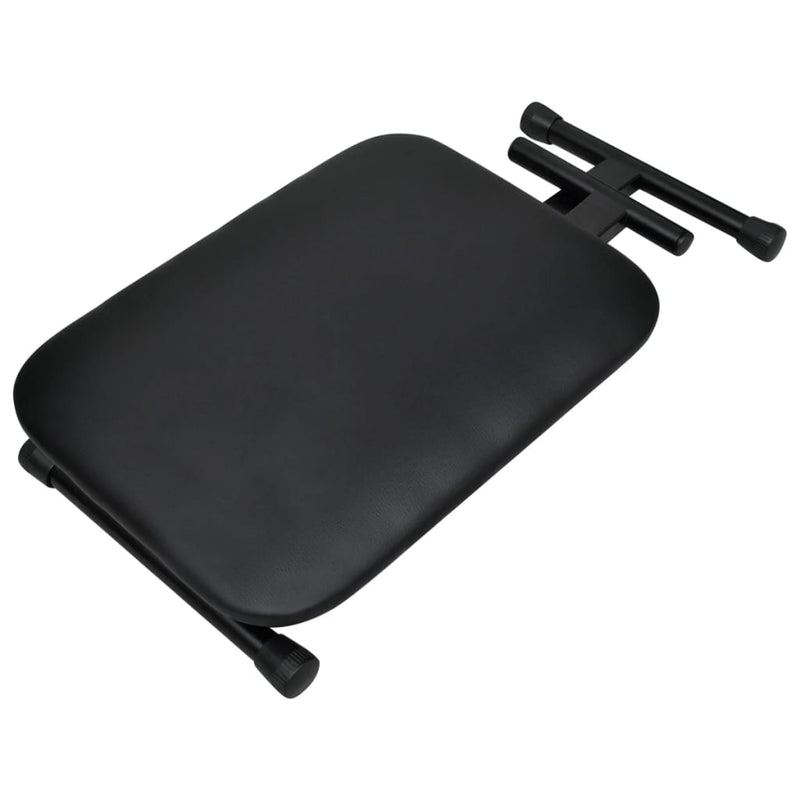 vidaXL Double Braced Keyboard Stand and Stool Set Black