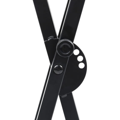 vidaXL Double Braced Keyboard Stand and Stool Set Black