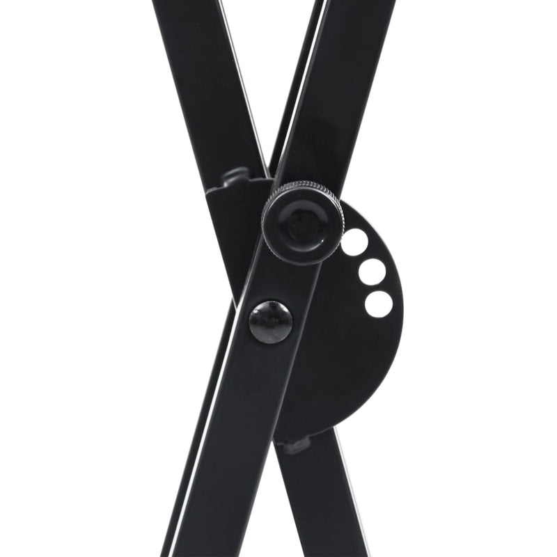 vidaXL Double Braced Keyboard Stand and Stool Set Black