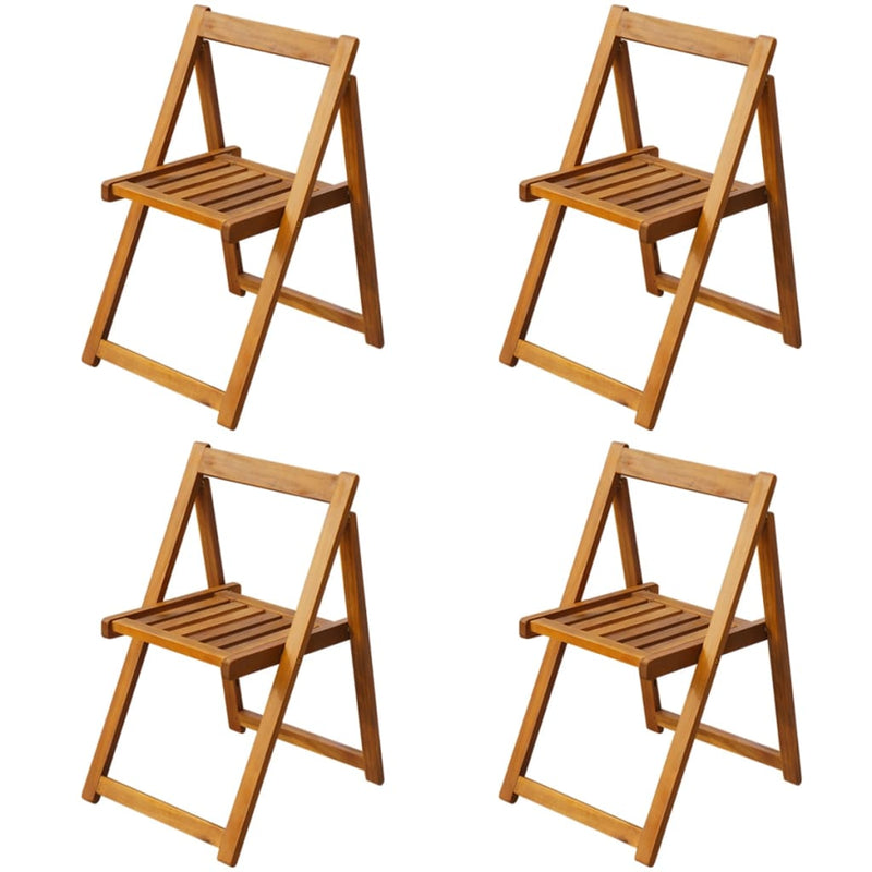 vidaXL 5 Piece Folding Outdoor Dining Set Solid Acacia Wood