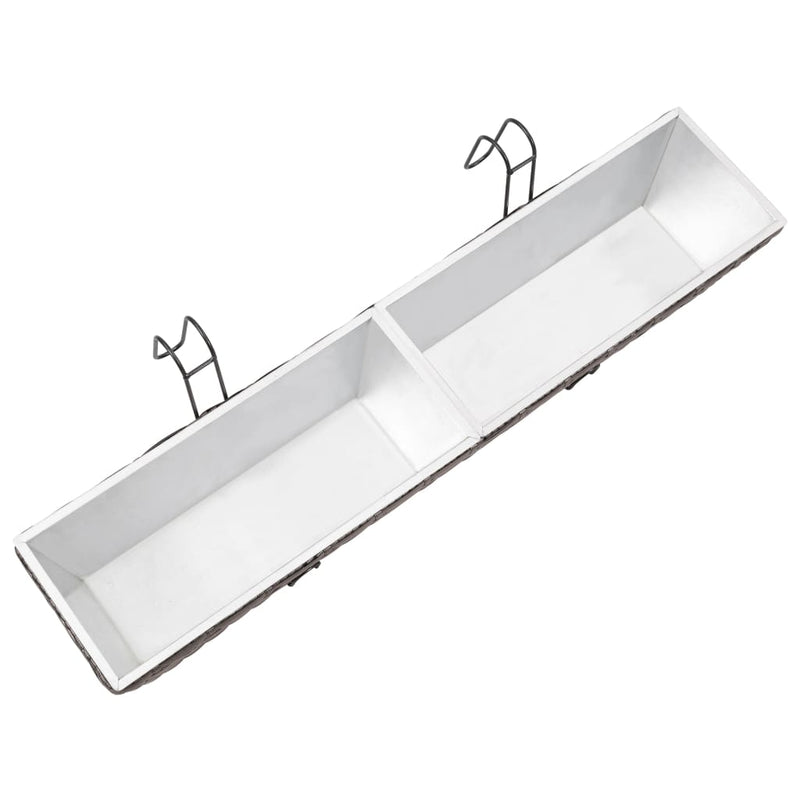 vidaXL Balcony Raised Beds 2 pcs 80 cm Grey Poly Rattan