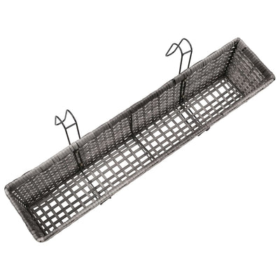 vidaXL Balcony Raised Beds 2 pcs 80 cm Grey Poly Rattan