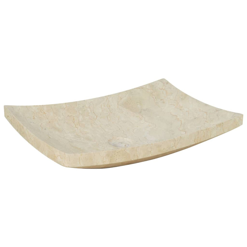 vidaXL Sink 50x35x12 cm Marble Cream