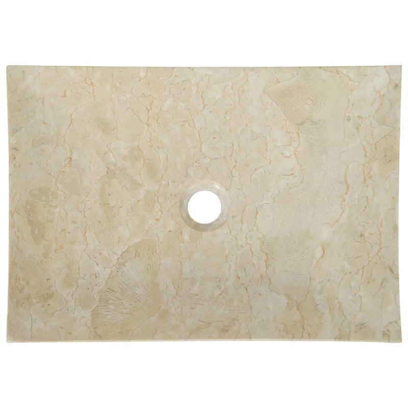 vidaXL Sink 50x35x12 cm Marble Cream