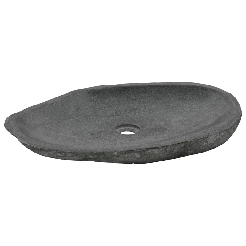 vidaXL Wash Basin River Stone Oval 60-70 cm