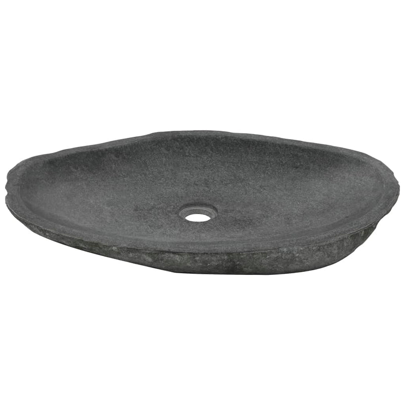 vidaXL Wash Basin River Stone Oval 60-70 cm