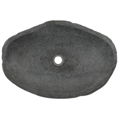 vidaXL Wash Basin River Stone Oval 60-70 cm