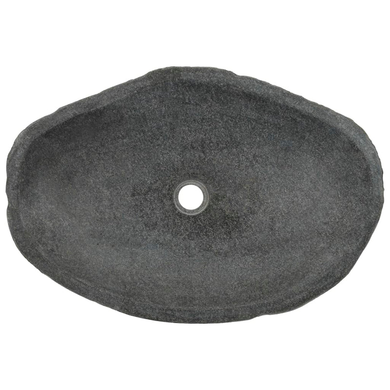 vidaXL Wash Basin River Stone Oval 60-70 cm